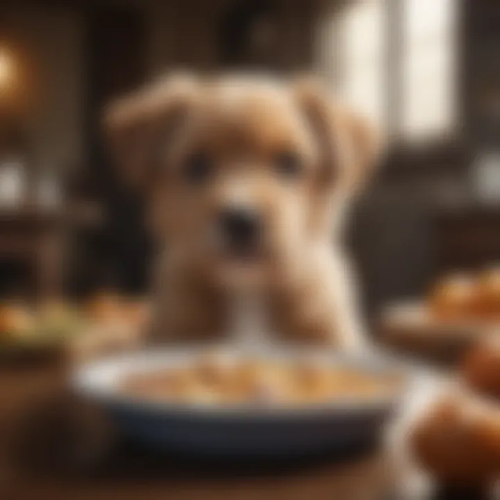 Puppy enjoying healthy food