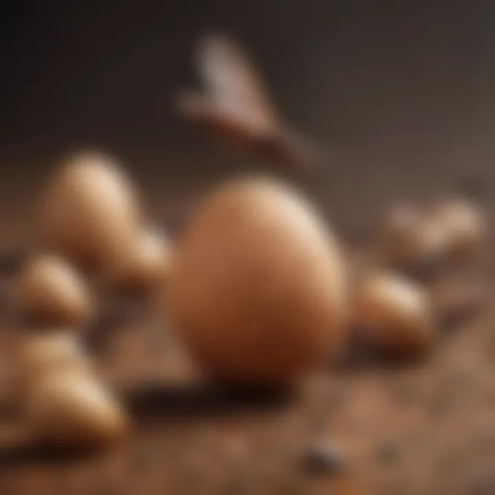 An illustration depicting the lifecycle of flying ants from eggs to adults