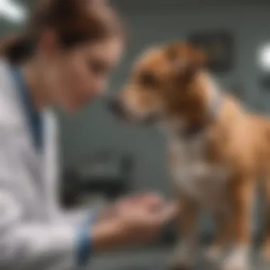 A veterinarian examining a dog, highlighting the importance of health checks.