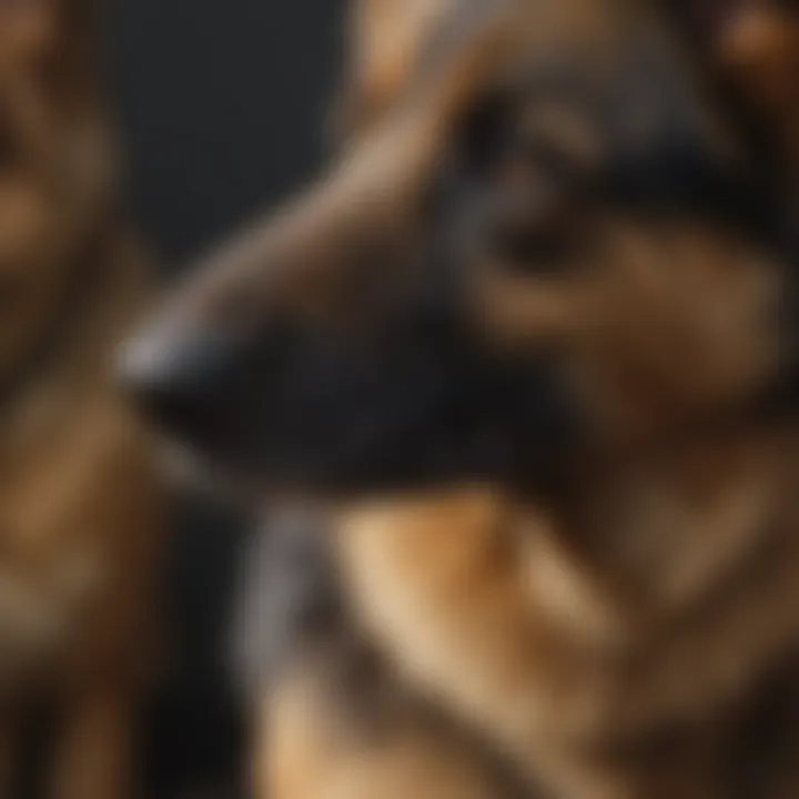 Close-up of German Shepherd's coat texture