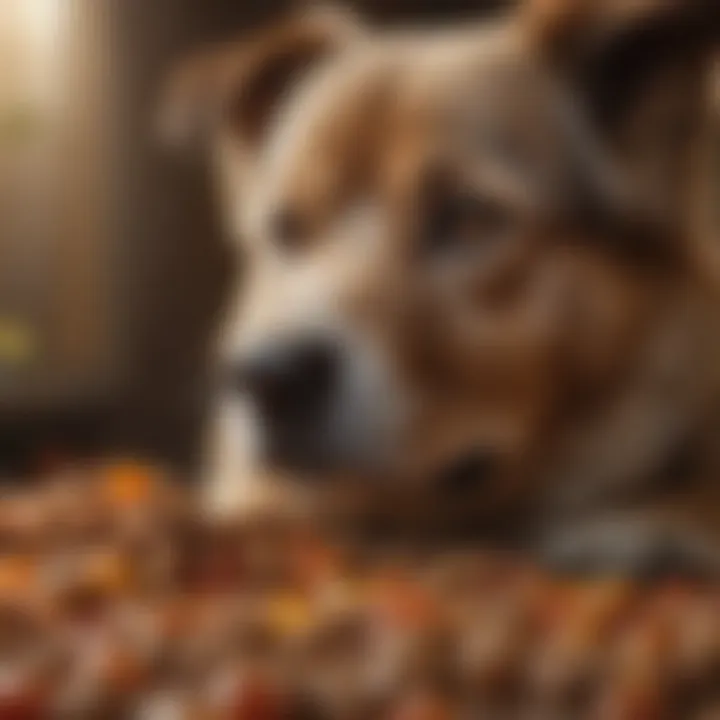 A close-up of premium senior dog food showcasing natural ingredients