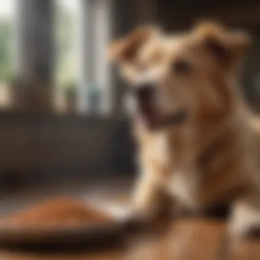 Happy dog enjoying a bowl of hydrolyzed food