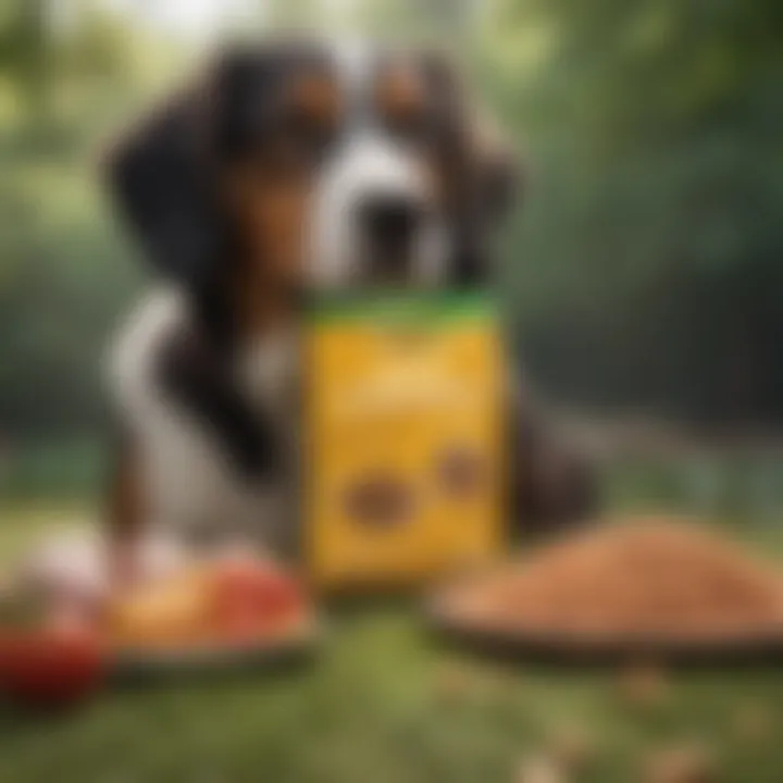 Illustration of Iams Proactive Health Dog Food ingredients sourced from nature.