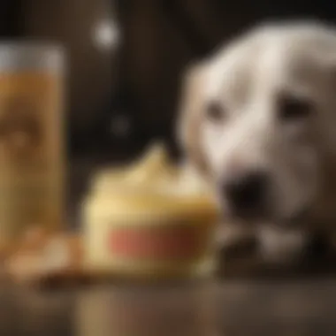 Variety of creams and ointments for treating dog sores