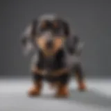 Mini dapple dachshund puppy showcasing its unique coat pattern