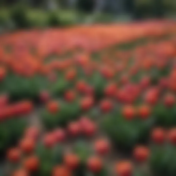 Lush garden featuring a variety of blooming mini tulips