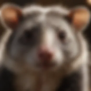 Intriguing Face of an Opossum Close-up of an opossum's face looking curious