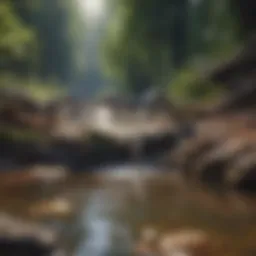 Contaminated water source with visible pollutants