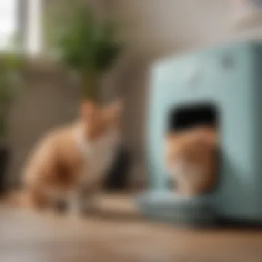 Traditional vs. Purified Air Litter Boxes Visual comparison of traditional vs purified air litter boxes emphasizing air quality.