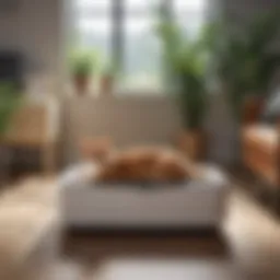 A modern purified air litter box showcasing integrated air filtration technology.