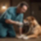 A veterinarian administering a rabies vaccine to a dog