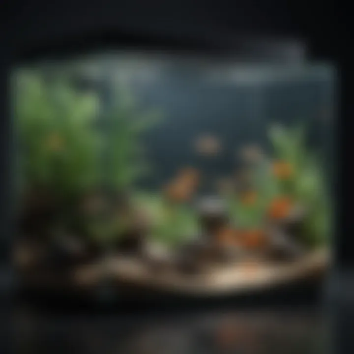 Different types of fish tank bases displayed together