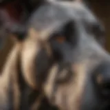 Close-up of a Great Dane with visible skin irritation