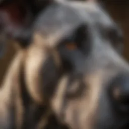 Close-up of a Great Dane with visible skin irritation
