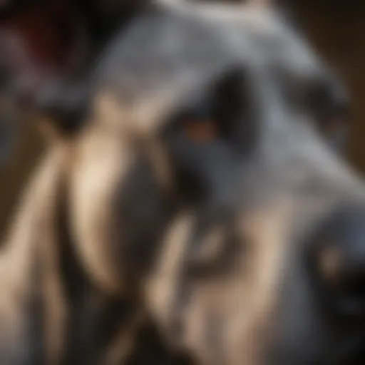 Close-up of a Great Dane with visible skin irritation