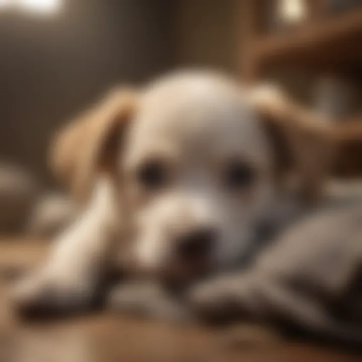 Puppy in a tranquil environment with soft lighting