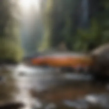 Ecological Importance of Steelhead Trout A serene river setting highlighting the ecological importance of steelhead trout within the ecosystem.