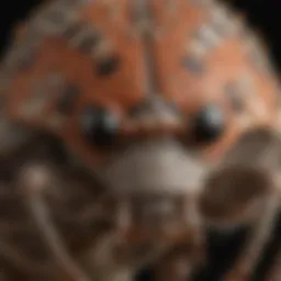 Close-up view of a stink bug showcasing its distinctive markings.