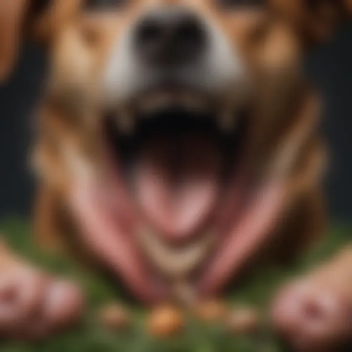 Illustration depicting a dog's digestive system