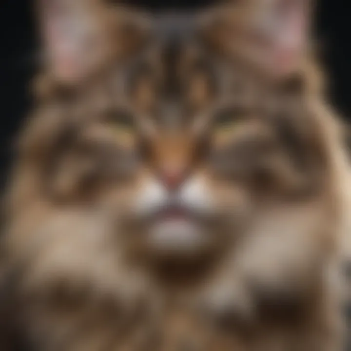 Playful Maine Coon cat with a joyful expression