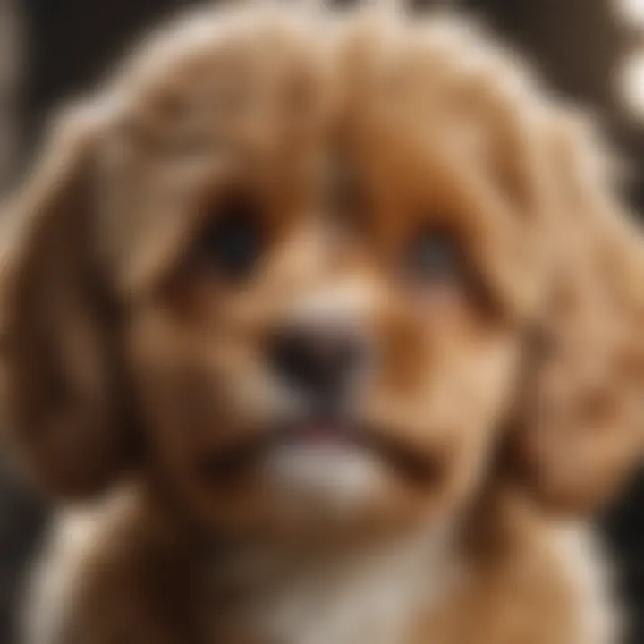 A close-up of a Cavapoo showcasing its curly fur and expression