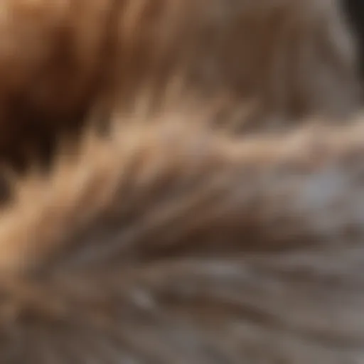 Close-up of a dog's fur highlighting shedding