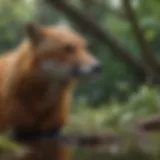 A diverse range of wildlife in a lush habitat showcasing interspecies interactions.