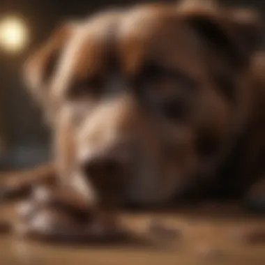 Identifying Symptoms of Chocolate Toxicity in Dogs A dog displaying symptoms of chocolate toxicity