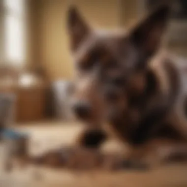 Veterinarian administering treatment to a dog