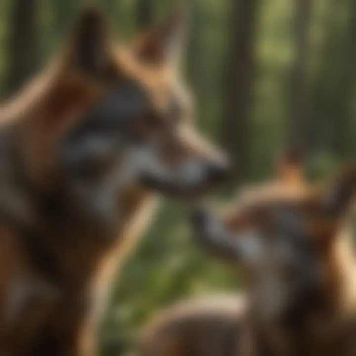 Infographic illustrating the ecological role of red wolves in their ecosystem