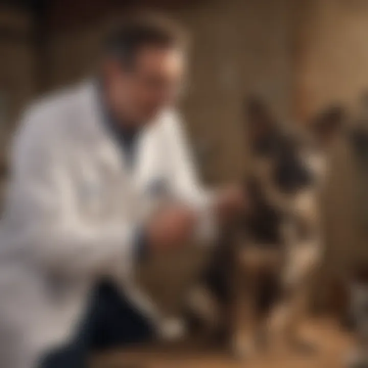 A veterinarian administering a rabies vaccine to a dog