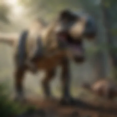 Linking Dinosaurs to Modern Conservation A conceptual image representing the connection between ancient dinosaurs and modern conservation efforts.
