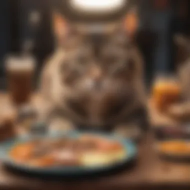 Balanced Meal for Feline Health A well-balanced meal prepared for a cat