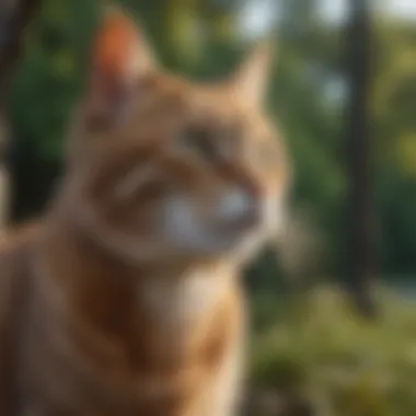 Healthy Domestic Cat in Nature A healthy domestic cat enjoying an outdoor environment