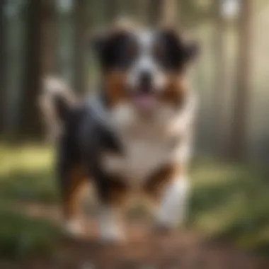 Playful Mini Australian Shepherd Mini Australian Shepherd in a playful stance