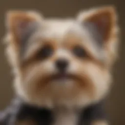 A close-up of a Mini Morkie showcasing its silky fur and expressive eyes