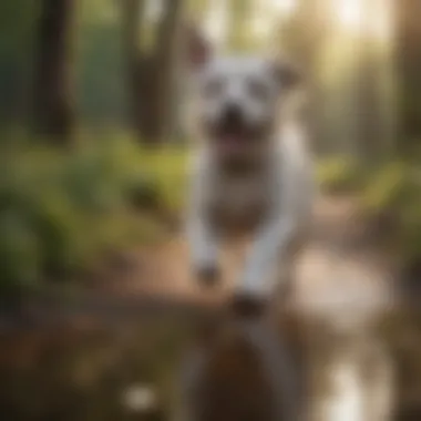 A happy dog playing outdoors, representing overall health