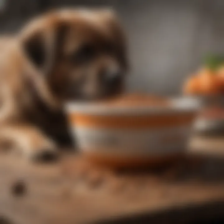 A bowl of nutritious dog food emphasizing diet