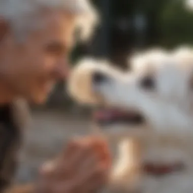 Maltese dog interacting joyfully with its owner