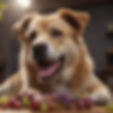 Identifying Symptoms of Grape Toxicity in Dogs A dog showing symptoms of grape toxicity