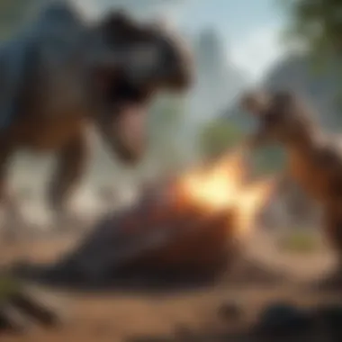 Cretaceous-Paleogene Extinction Impact Illustration depicting the Cretaceous-Paleogene extinction event highlighting the impact of an asteroid on dinosaurs.