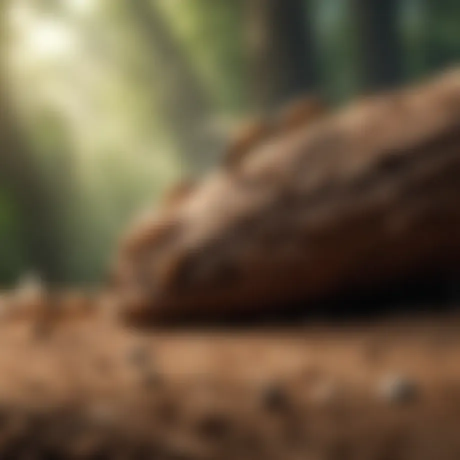 A close-up view of flying termites in their natural habitat