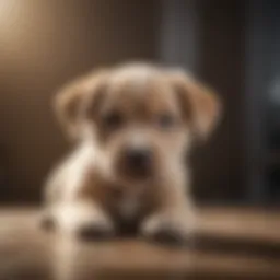 Puppy showing signs of teething discomfort