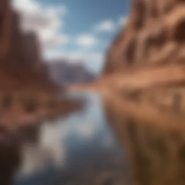 Dramatic landscape of Lake Powell highlighting environmental changes due to fluctuating water levels