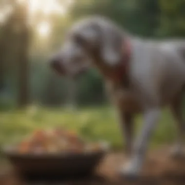 Healthy Weimaraner engaging in outdoor activity