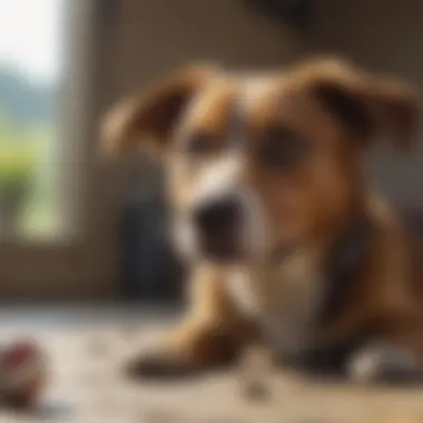 Anxious Dog Exhibiting Rapid Panting A dog displaying signs of anxiety with rapid panting