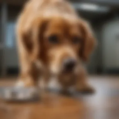 Veterinarian examining a dog for health issues