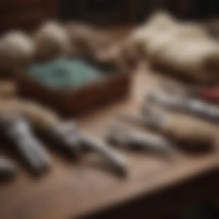 An organized toolbox containing wool clipper maintenance tools and supplies.