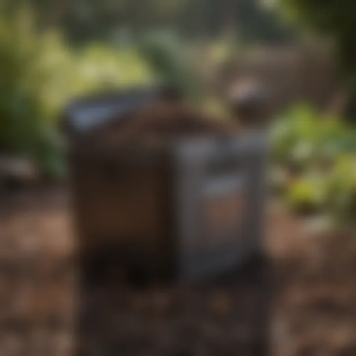 A compost bin enriched with coffee grounds for optimal nutrient cycling