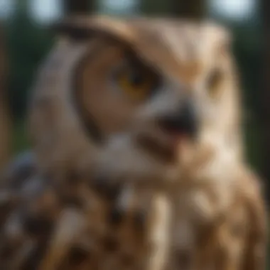 Close-up of an Owl Model A close-up of an owl model designed for bird deterrence